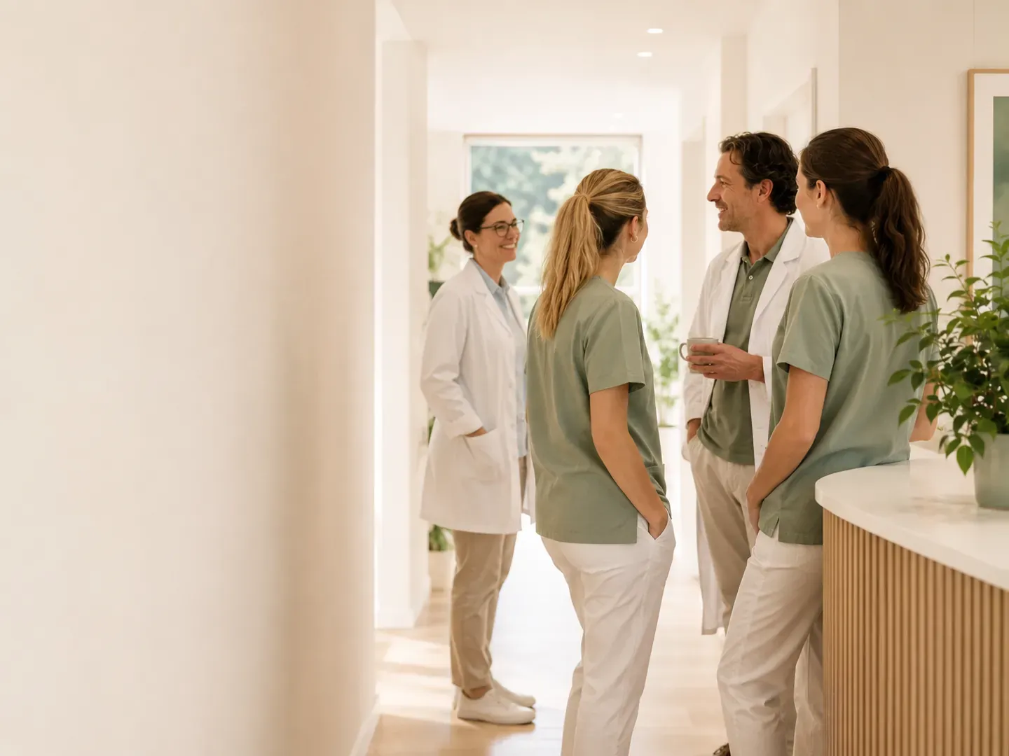 Persönliches Gespräch zwischen Ärztin und Patientin in der Praxis am See
