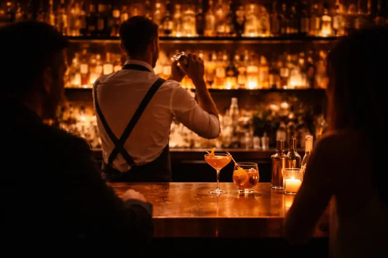 Bartender mixt Cocktails